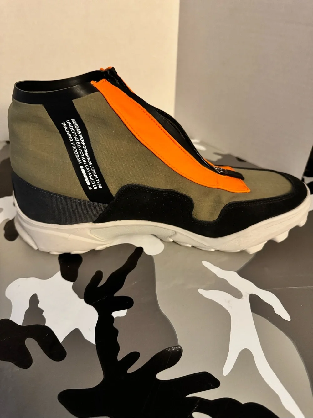 adidas Men's Trail Shoes in Olive Green with Orange Accents legit